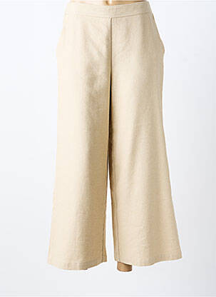 Pantalon 7/8 taille élastique taille normale beige MALIPARMI femme