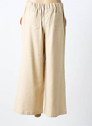Pantalon 7/8 taille élastique taille normale beige MALIPARMI femme