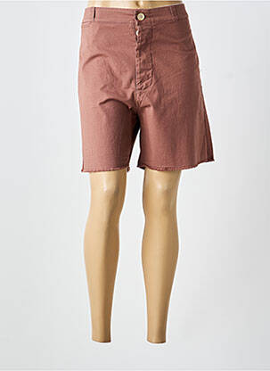 Bermuda taille à pinces taille normale orange BSBEE femme