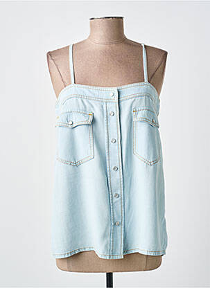 Top col carré fines bretelles bleu SEMICOUTURE femme