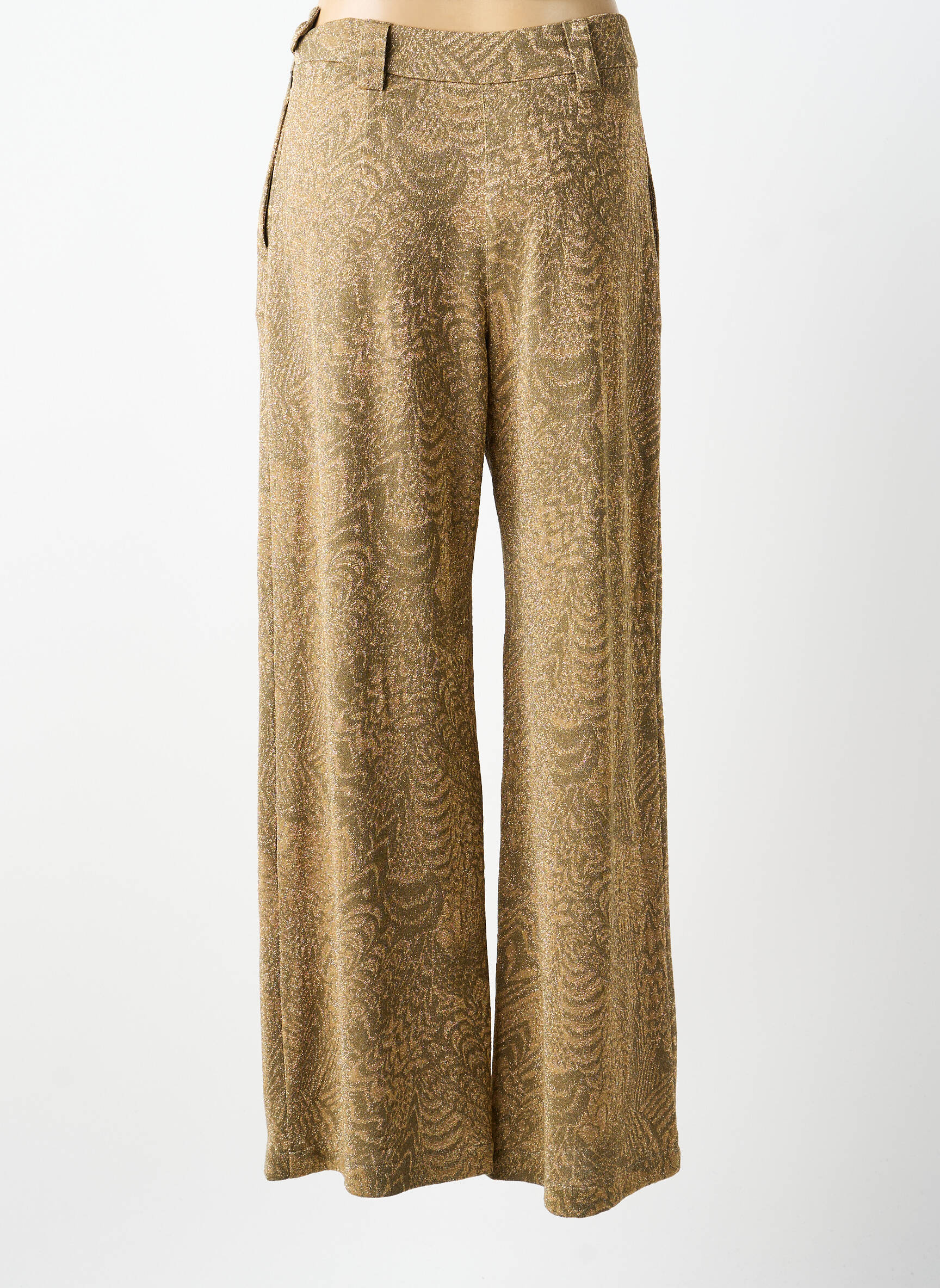 Pantalon large fermeture zip latéral taille normale or MOMONI femme