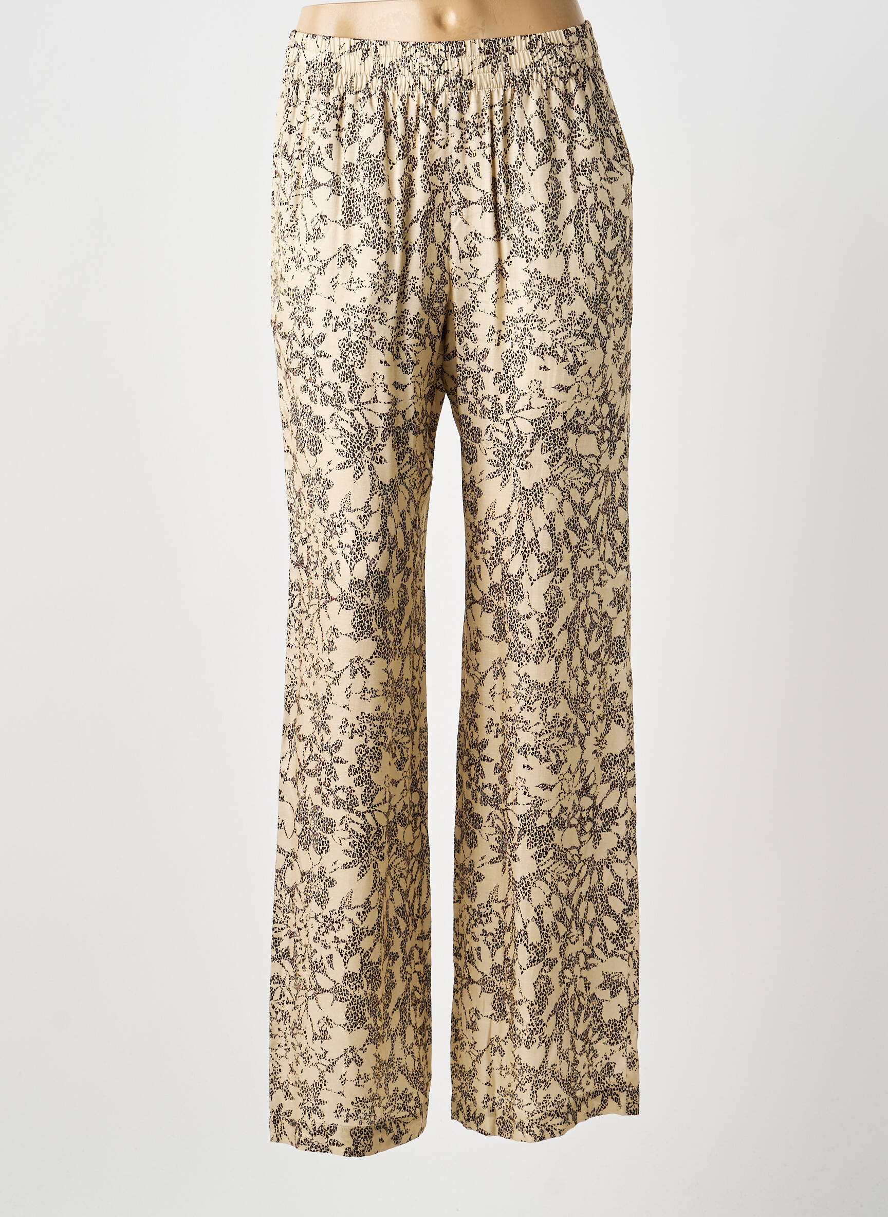 Pantalon droit taille élastique taille normale beige GOLDEN GOOSE femme