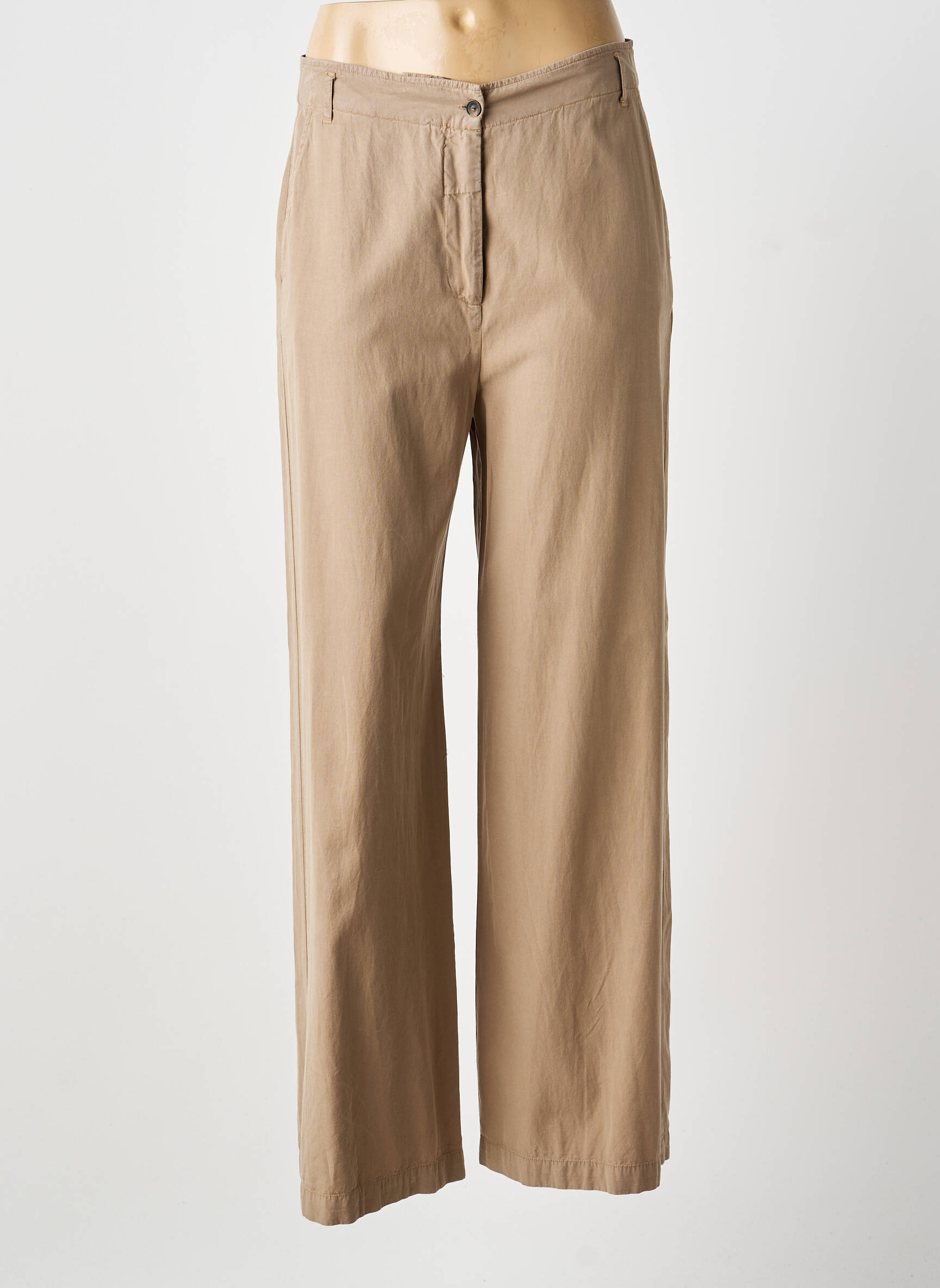 Pantalon droit taille à pinces taille normale marron DIEGA femme