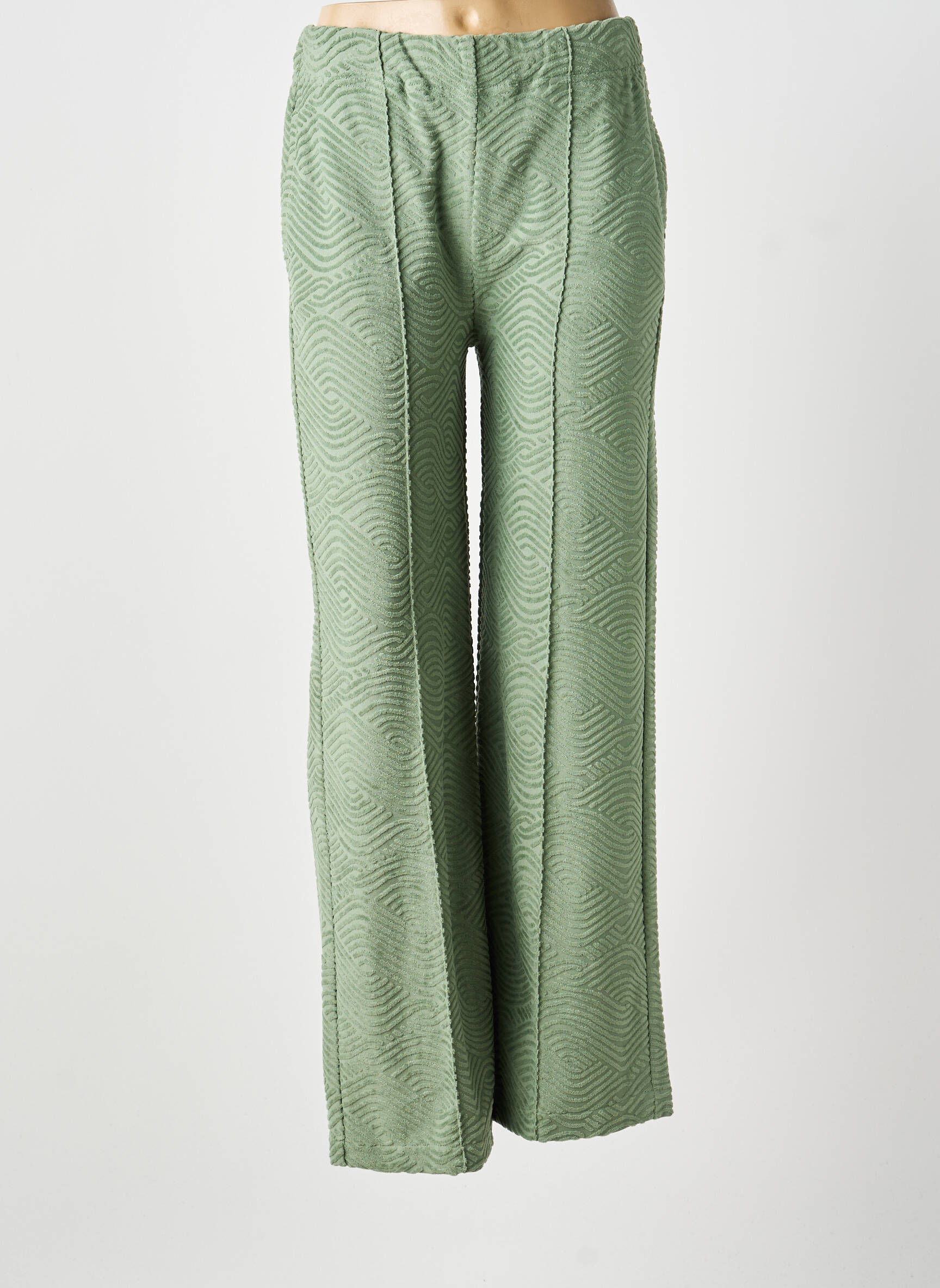 Pantalon droit stretch taille normale vert BENSIMON femme