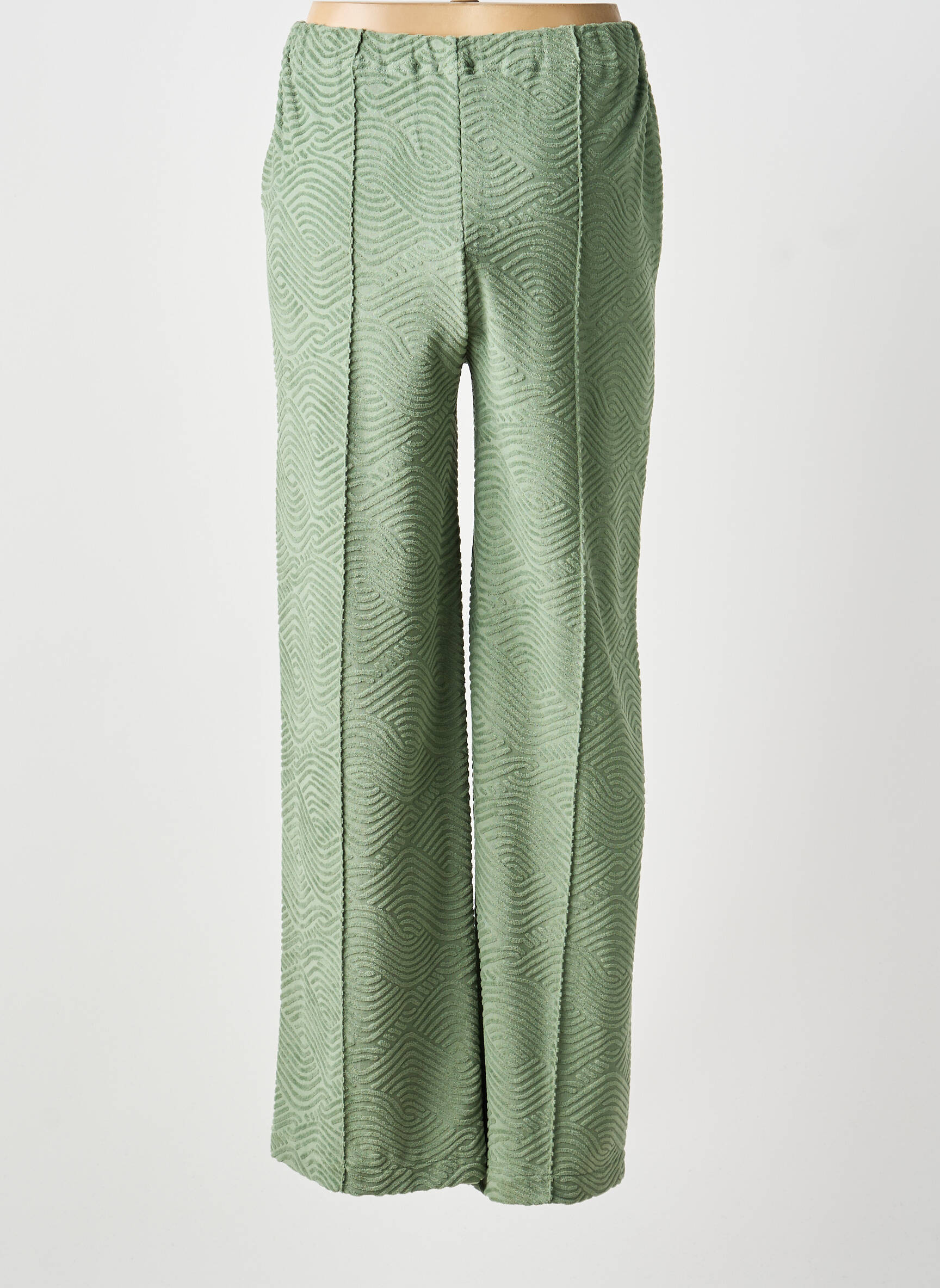 Pantalon droit stretch taille normale vert BENSIMON femme