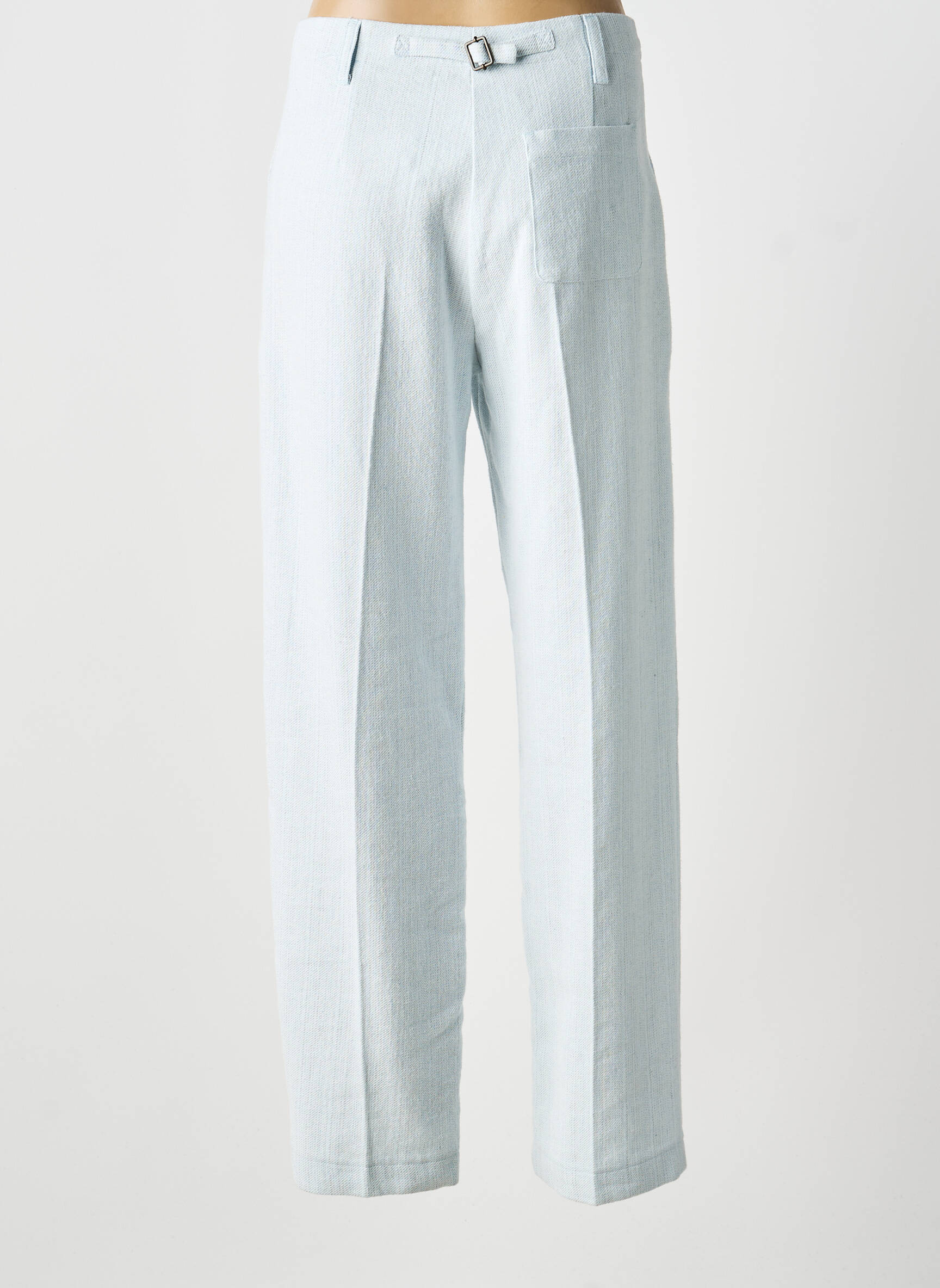 Pantalon droit taille à pinces taille haute bleu ATTIC AND BARN femme