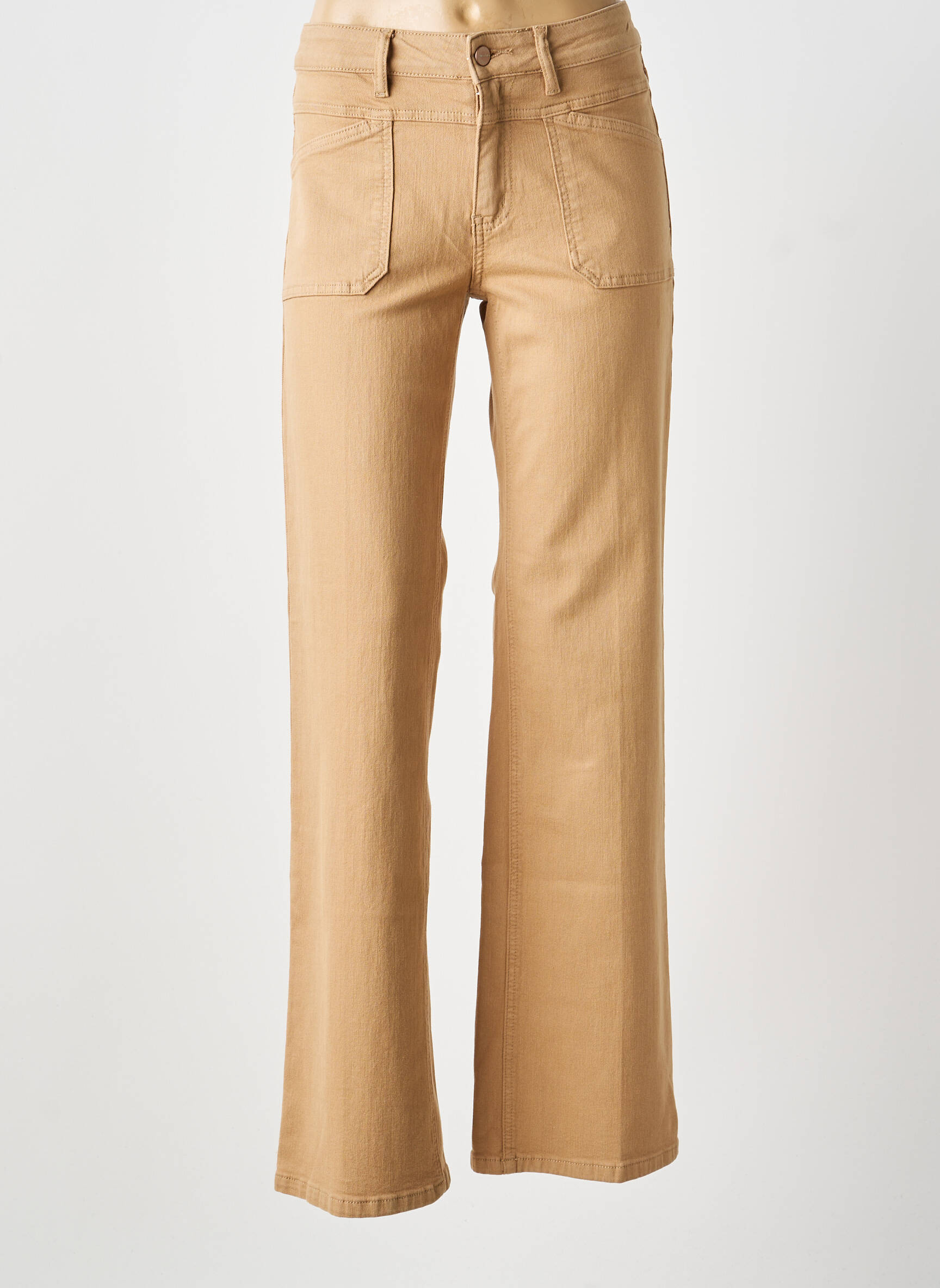 Jean coupe flare stretch taille normale marron JANE BLUE femme