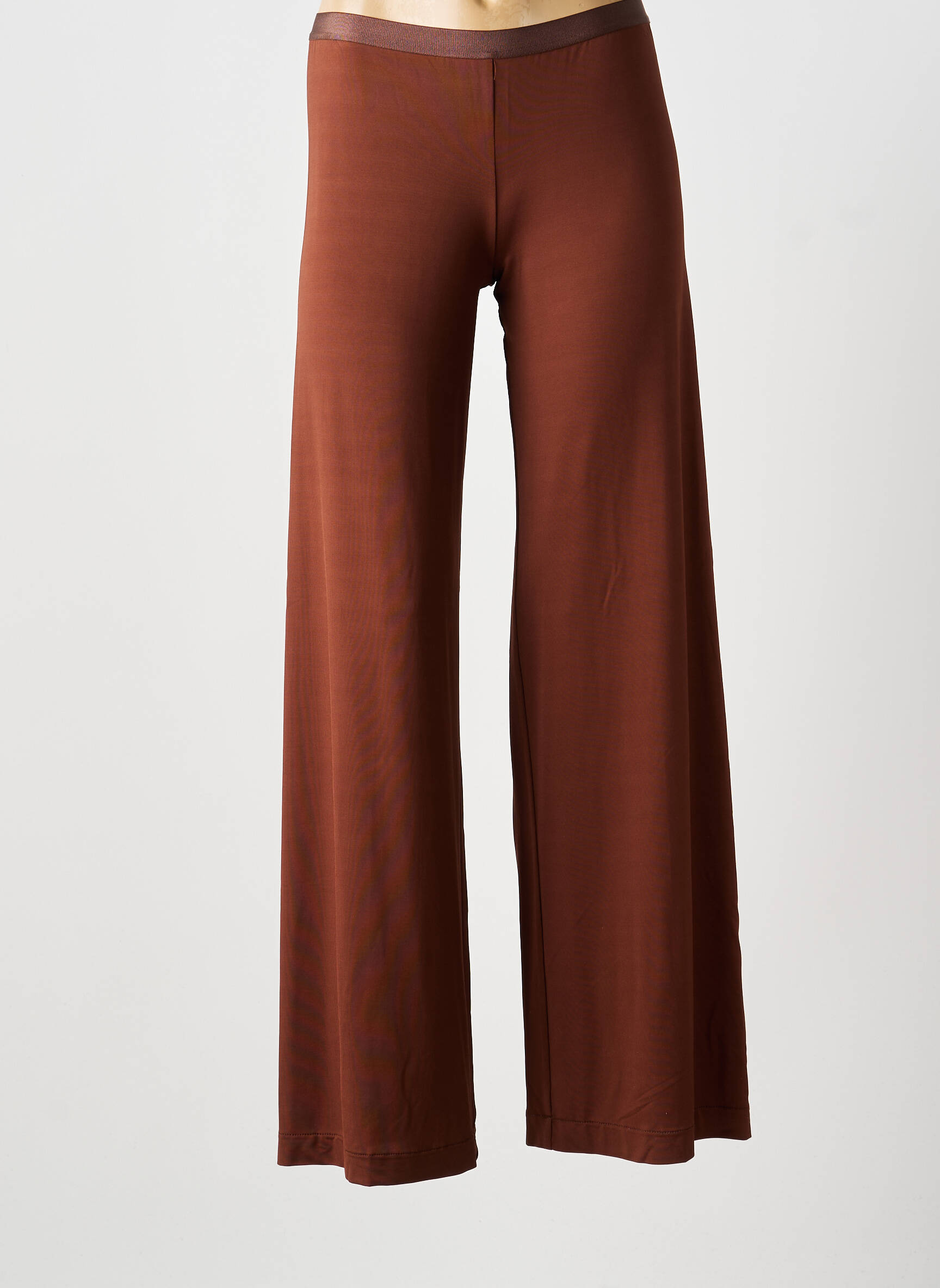 Pantalon large taille normale taille normale marron SIYU femme