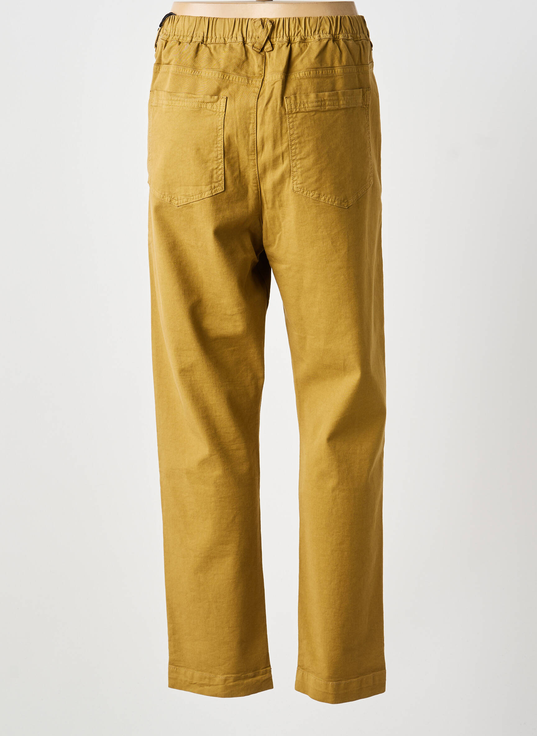 Pantalon droit stretch taille normale jaune HOD femme