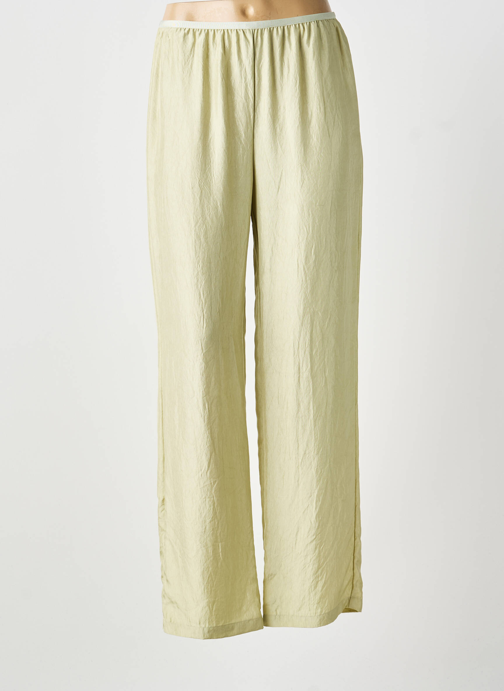 Pantalon large coupe fluide taille normale vert ROSEANNA femme