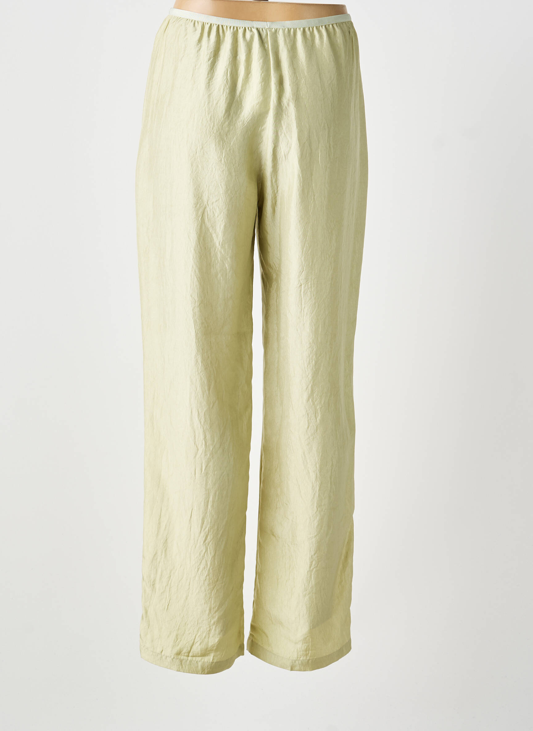 Pantalon large coupe fluide taille normale vert ROSEANNA femme