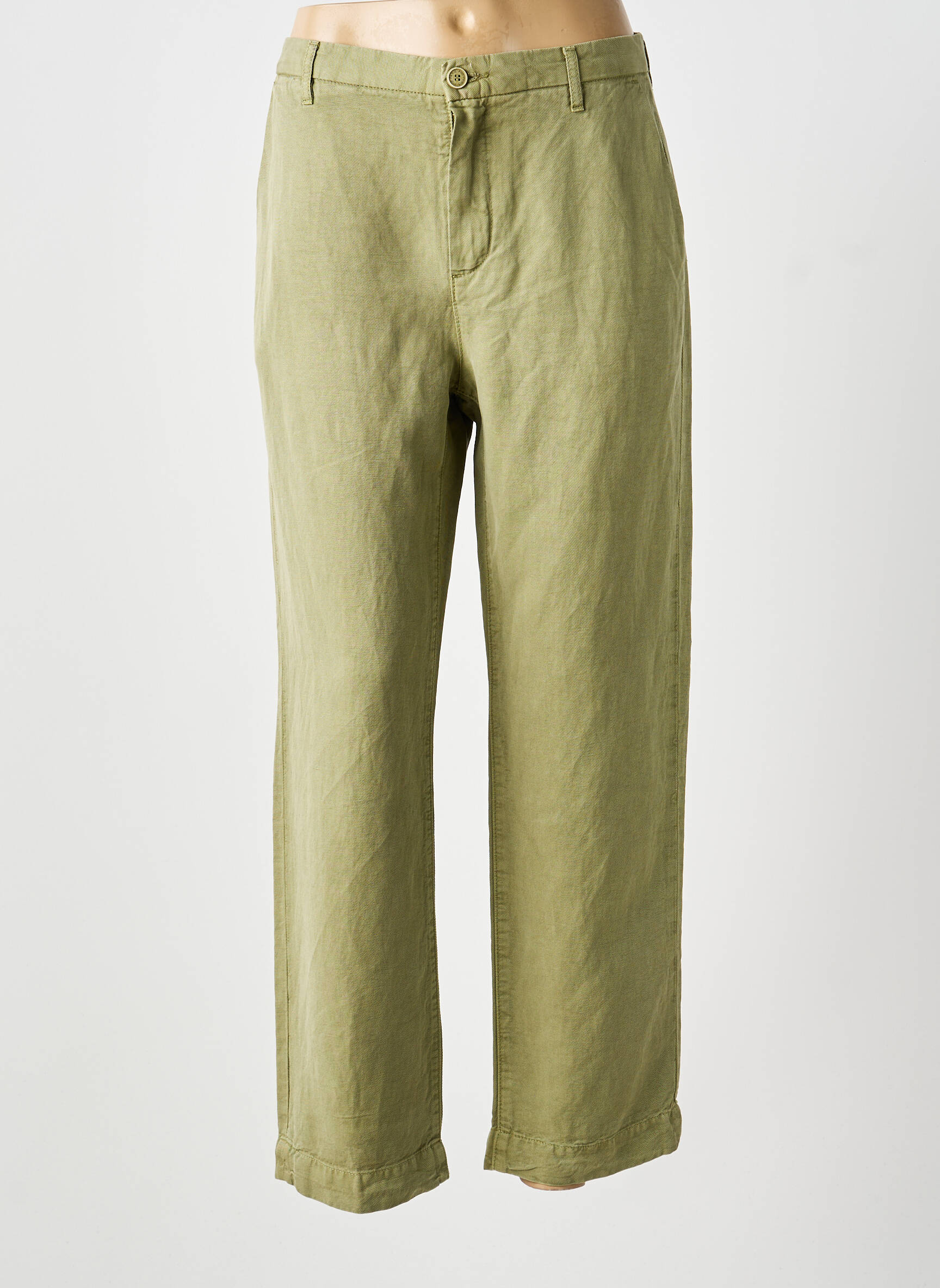 Pantalon chino tissage popeline taille normale vert FIVE femme
