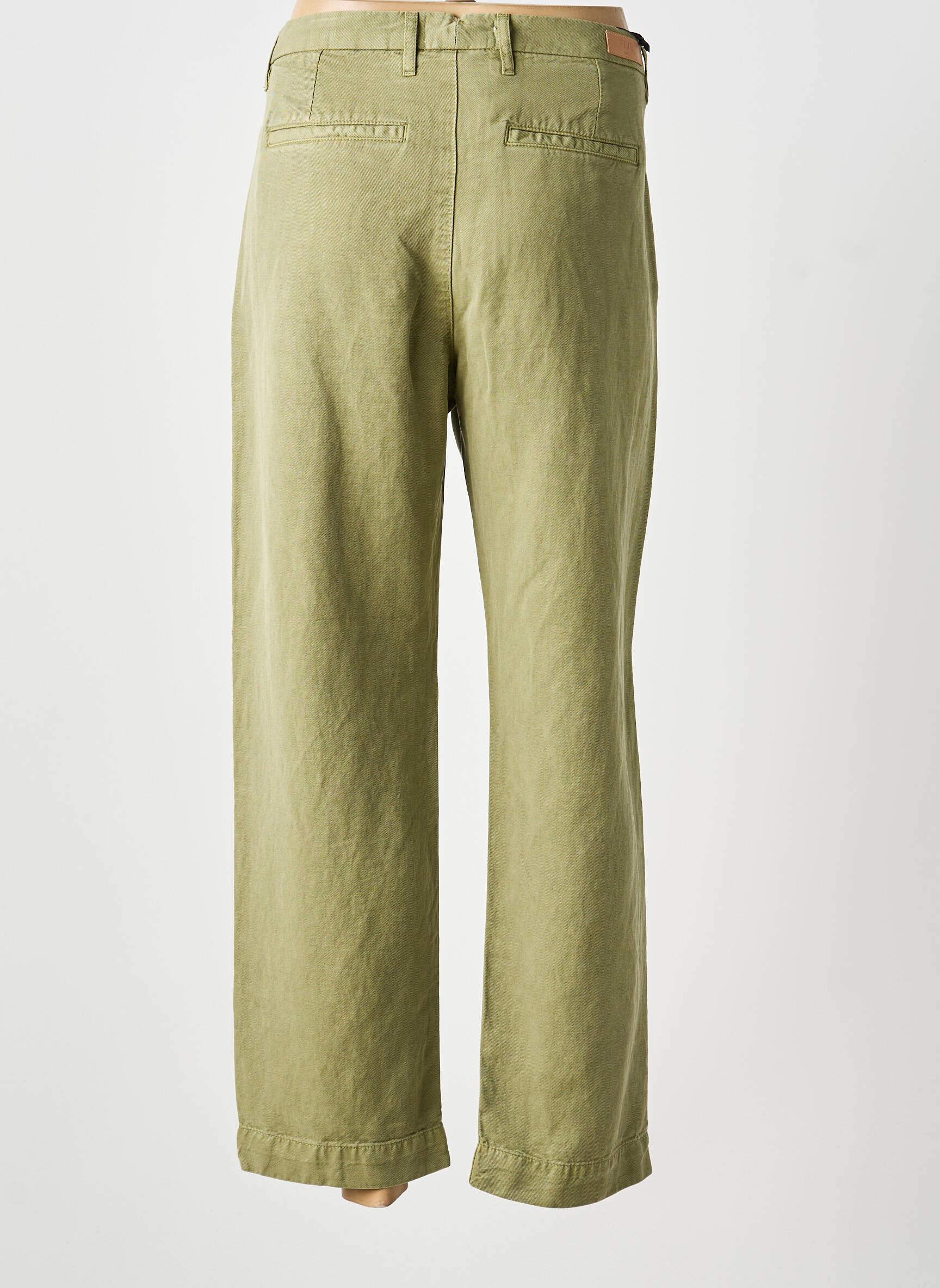 Pantalon chino tissage popeline taille normale vert FIVE femme