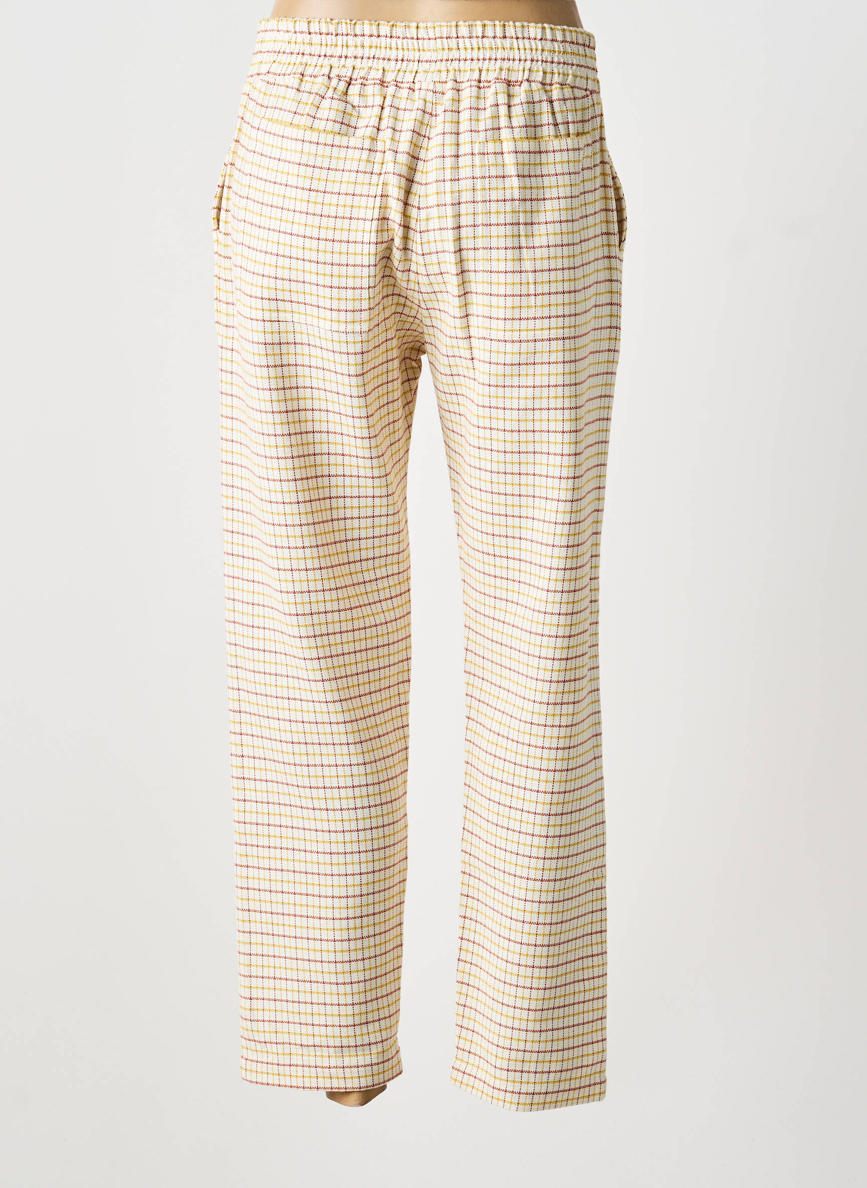 Pantalon droit tissage crêpe taille normale beige STELLA FOREST femme