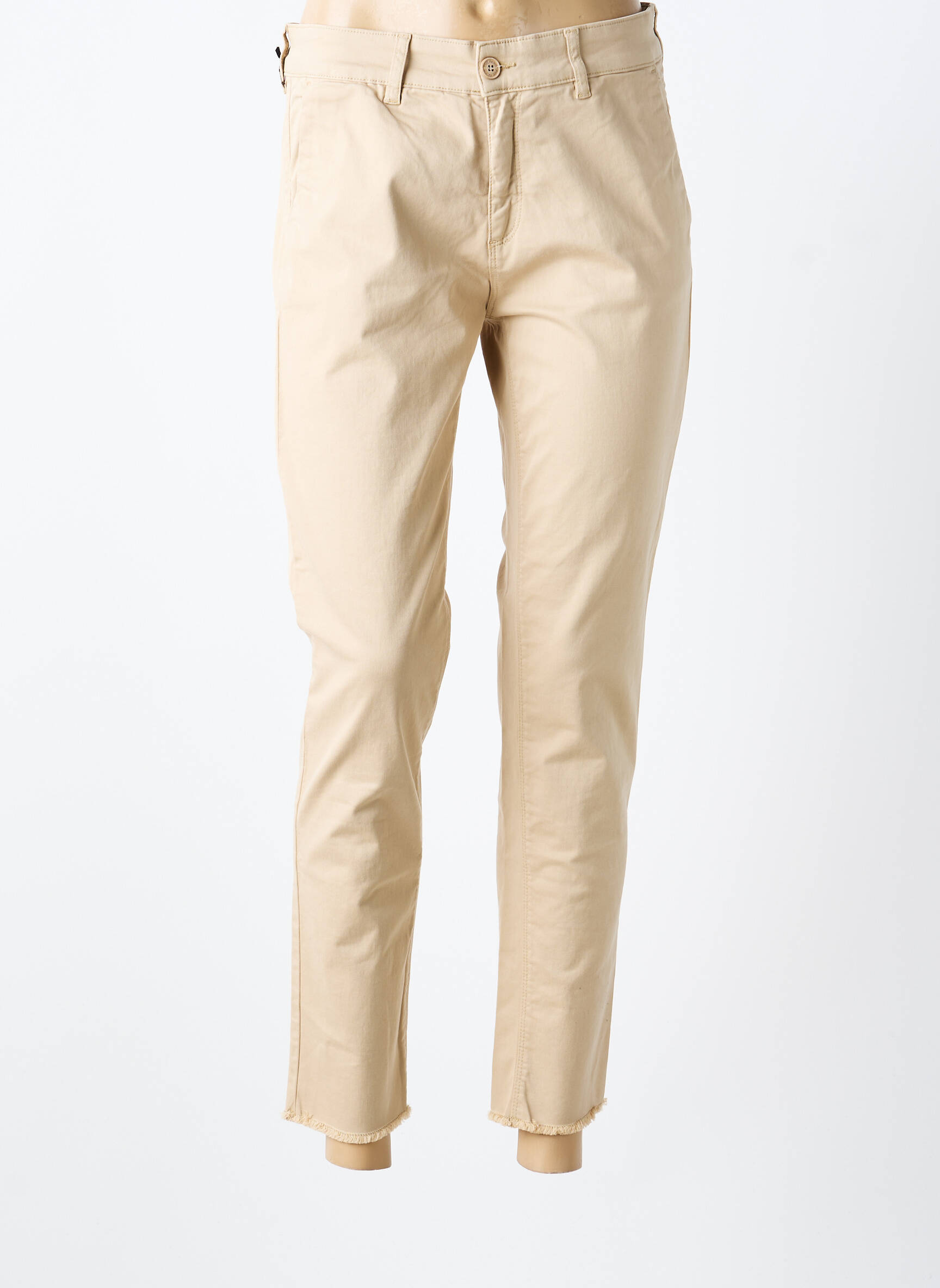 Pantalon chino stretch taille normale beige FIVE femme