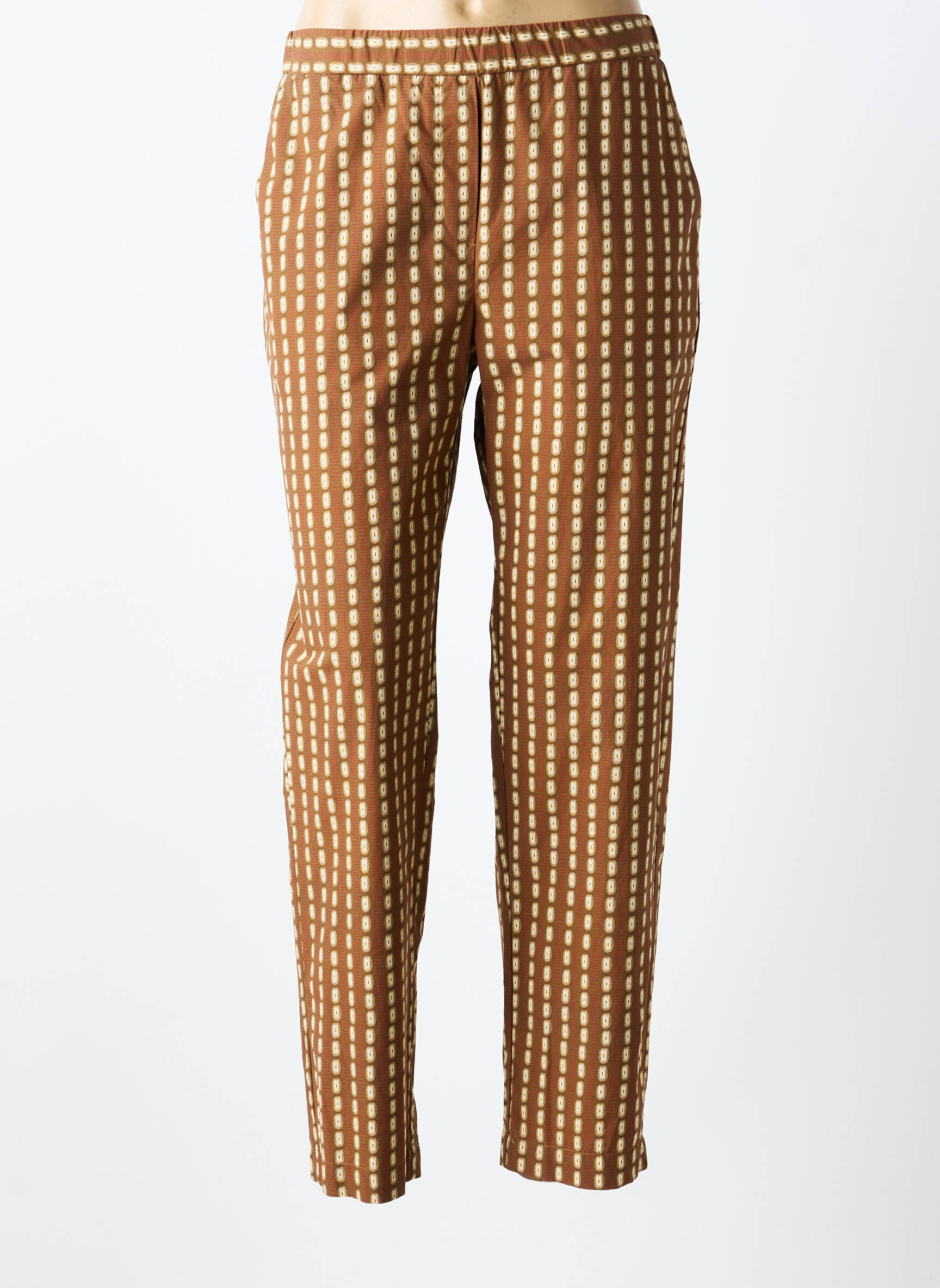 Pantalon slim taille élastique taille normale marron DIEGA femme
