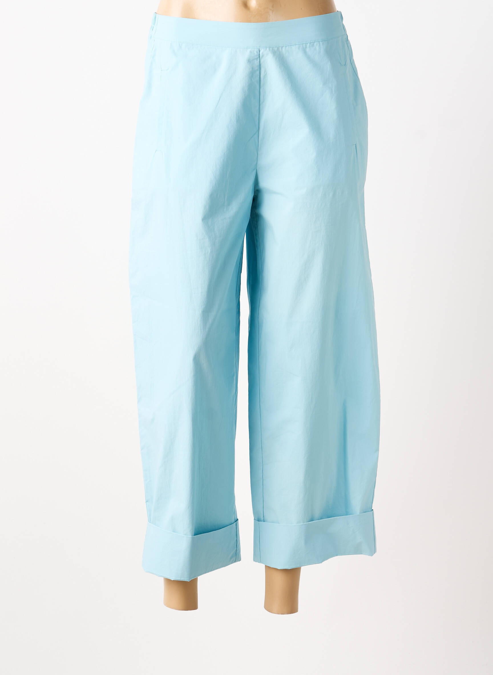 Pantalon 7/8 taille élastique taille normale bleu BELLA JONES femme