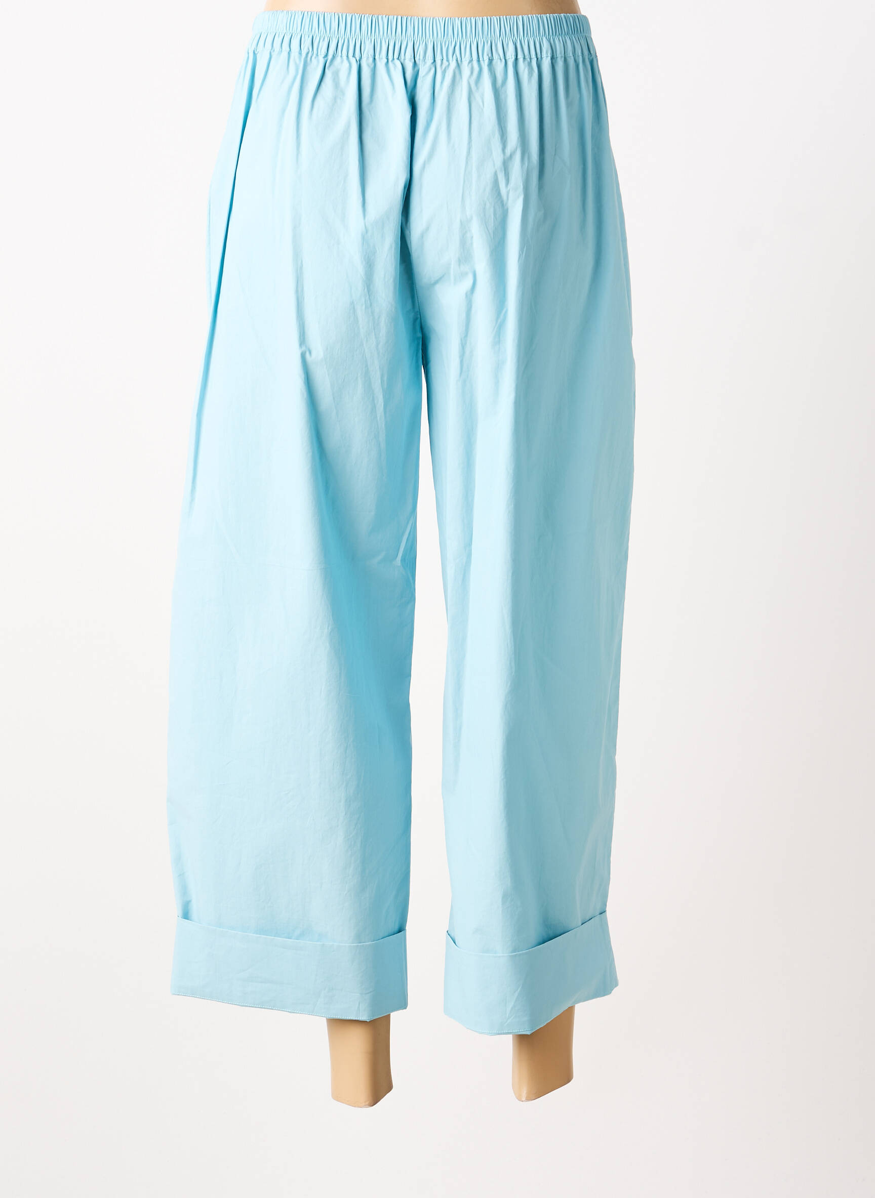 Pantalon 7/8 taille élastique taille normale bleu BELLA JONES femme