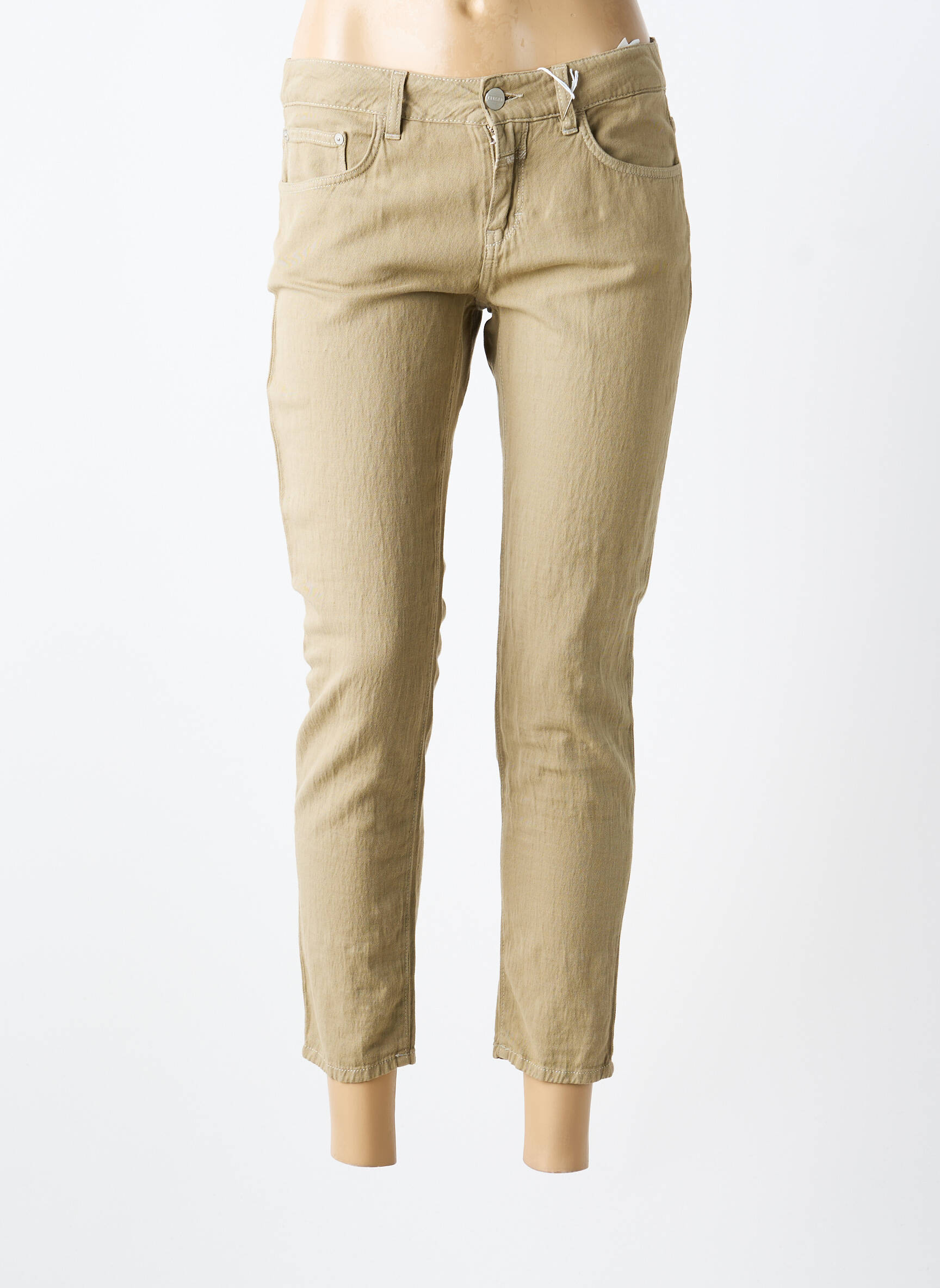 Jeans coupe slim taille basse taille basse marron CLOSED femme