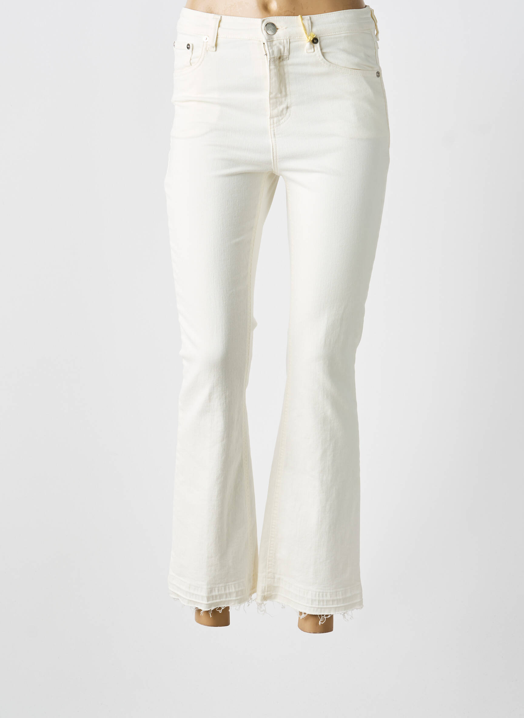 Jeans bootcut taille haute taille haute beige CLOSED femme