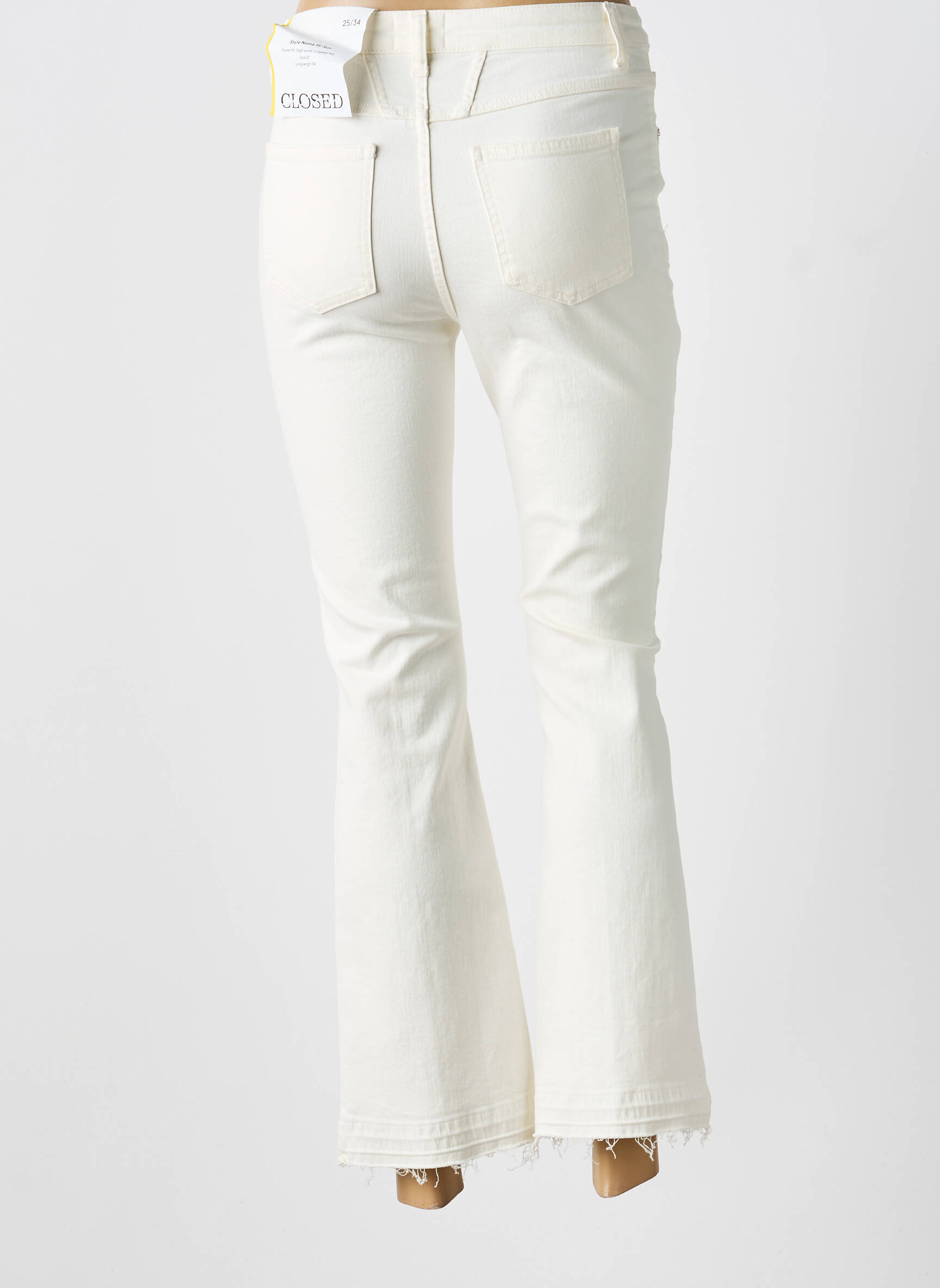 Jeans bootcut taille haute taille haute beige CLOSED femme