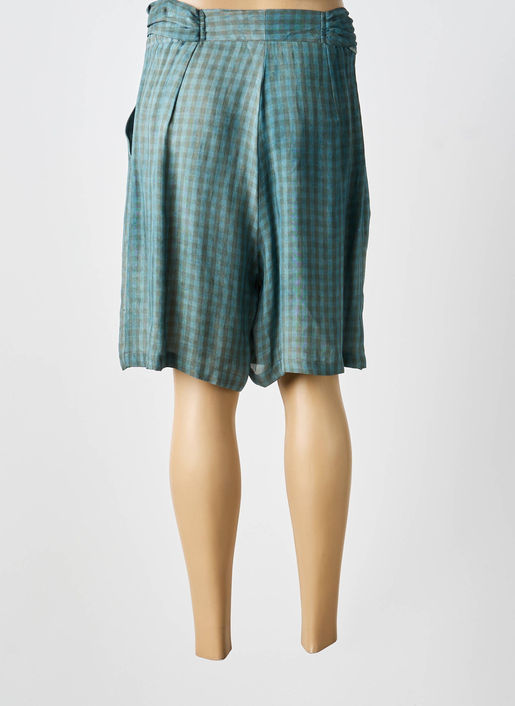 Bermuda taille haute taille haute bleu CLARAMONTE femme