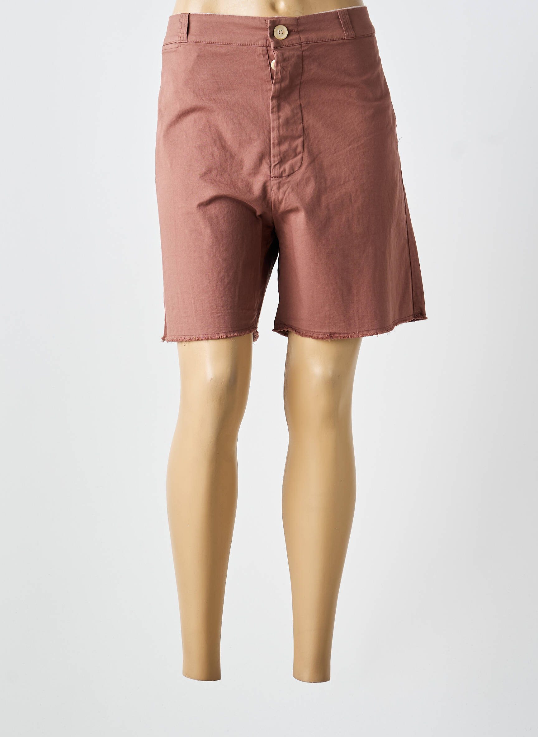 Bermuda taille à pinces taille normale orange BSBEE femme
