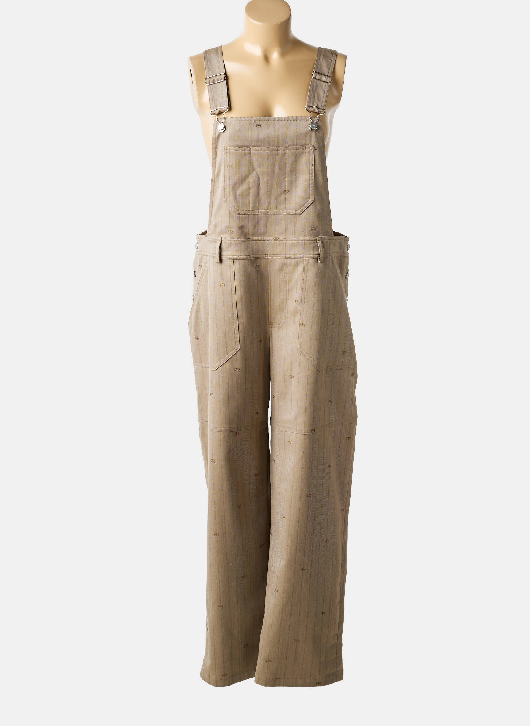 Salopette coupe droite fines bretelles marron ROSEANNA femme