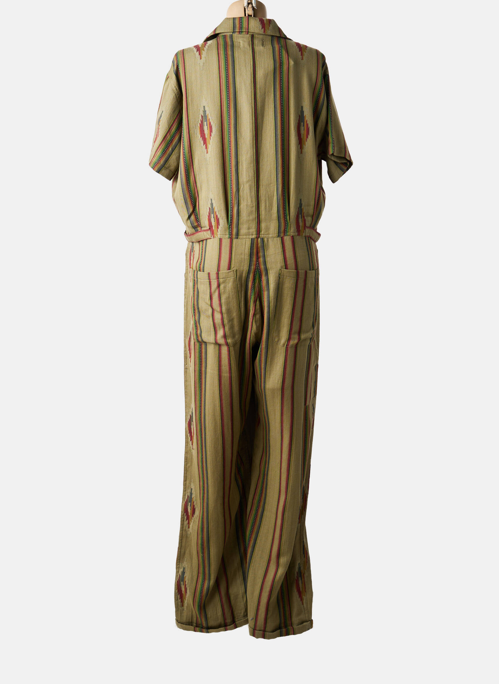 Combi-pantalon fermeture boutonnée sur le devant manches courtes vert FIVE femme