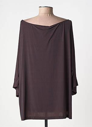 Top stretch manches 3/4 marron SIYU femme