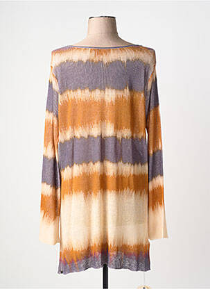 Pull coupe droite manches longues marron APOLINE femme