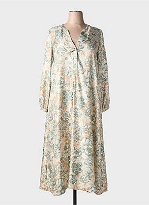 Robe longue manches longues manches longues vert MOMONI femme