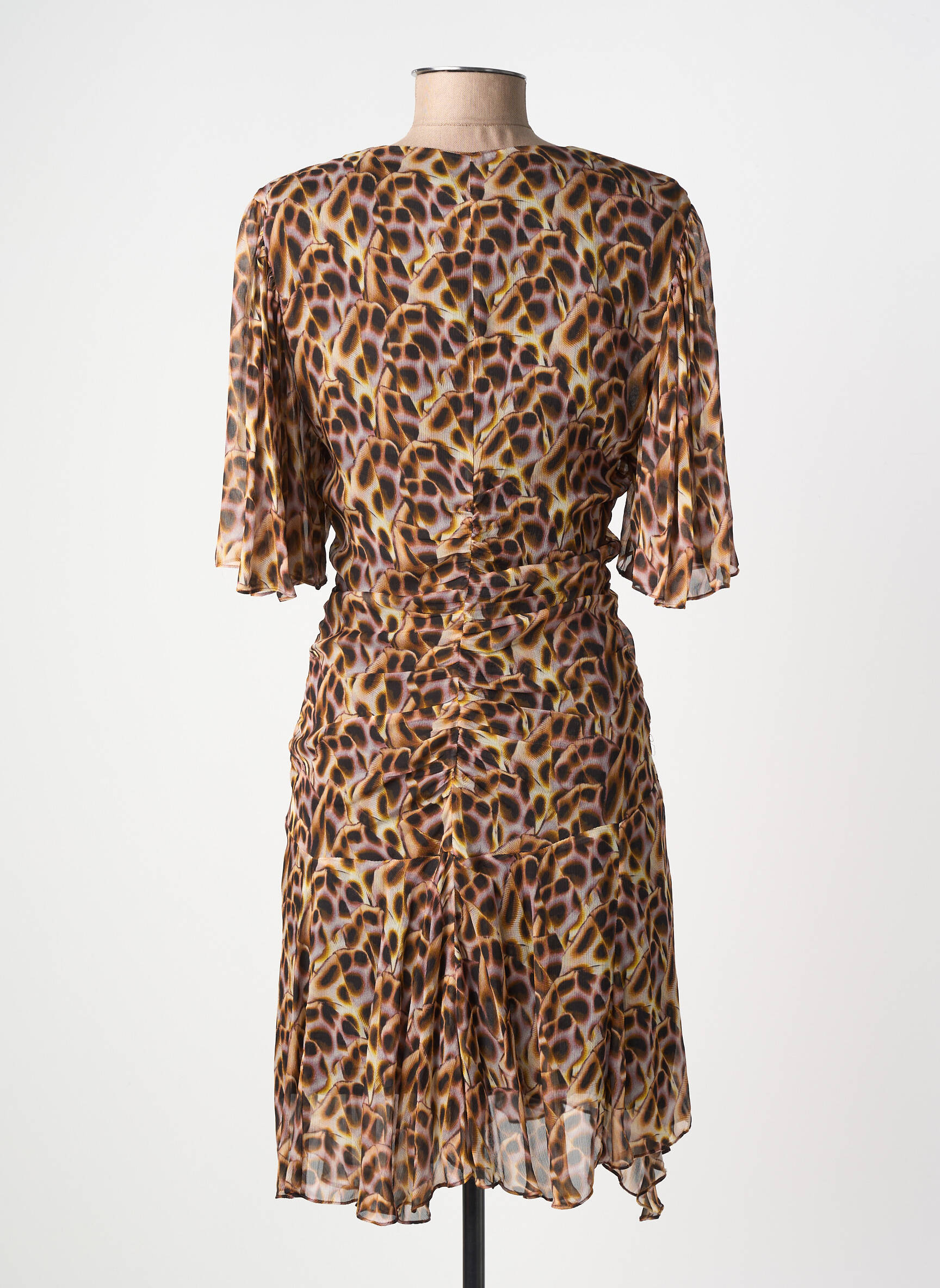 Robe courte manches courtes manches courtes marron MARANT ETOILE femme