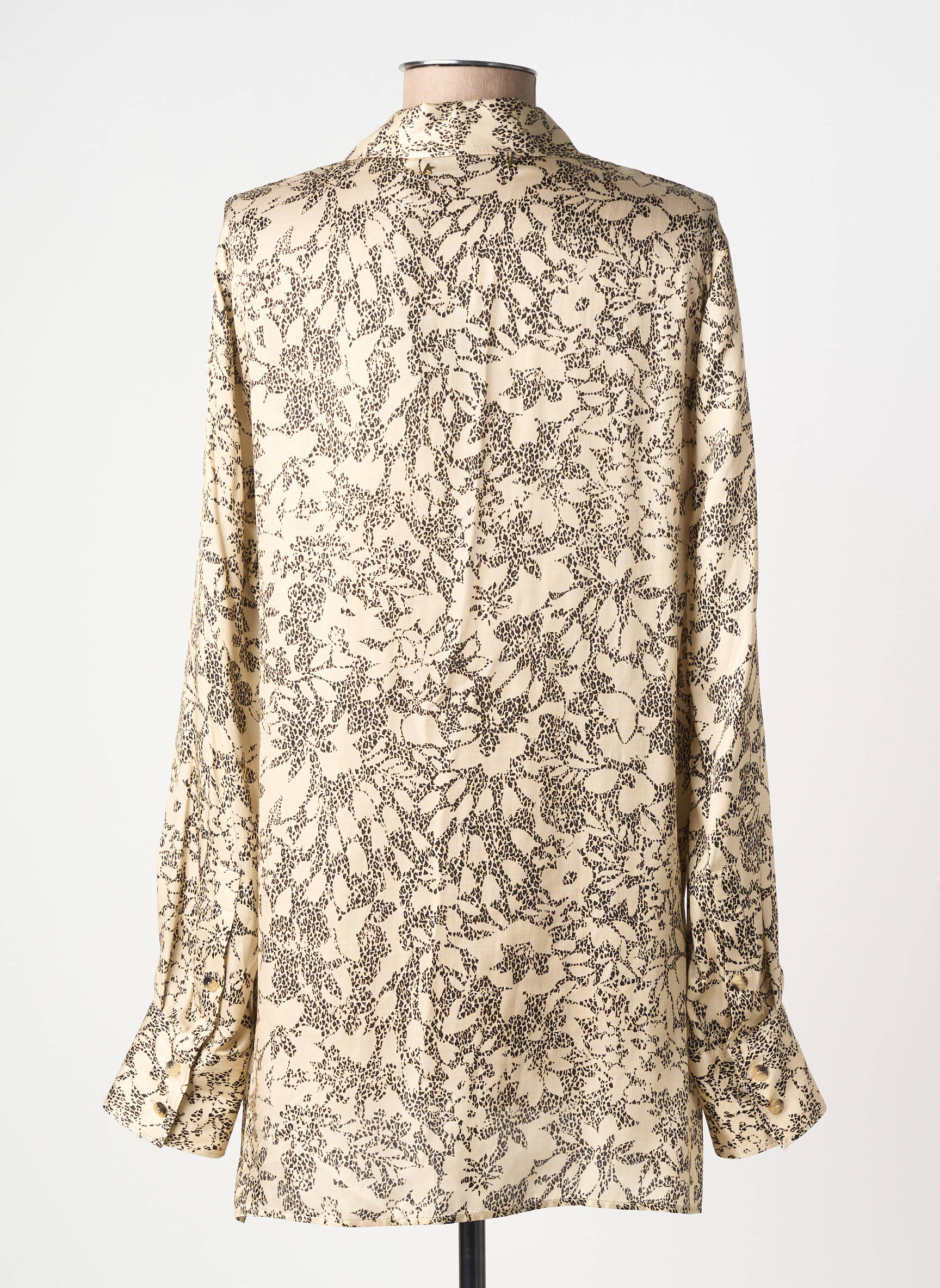 Tunique manches longues col chemisier beige GOLDEN GOOSE femme