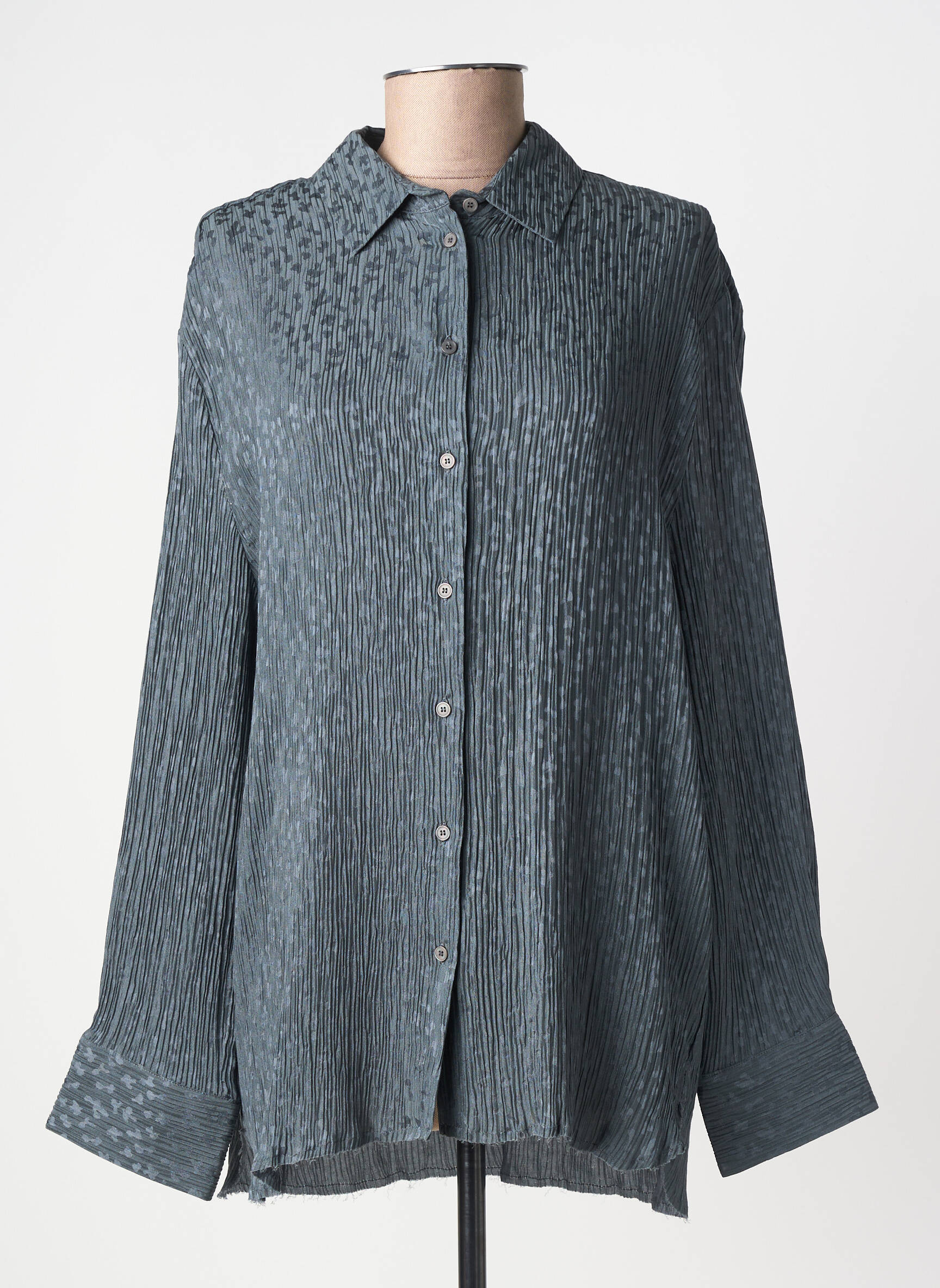 Tunique manches longues col chemisier gris MASSCOB femme