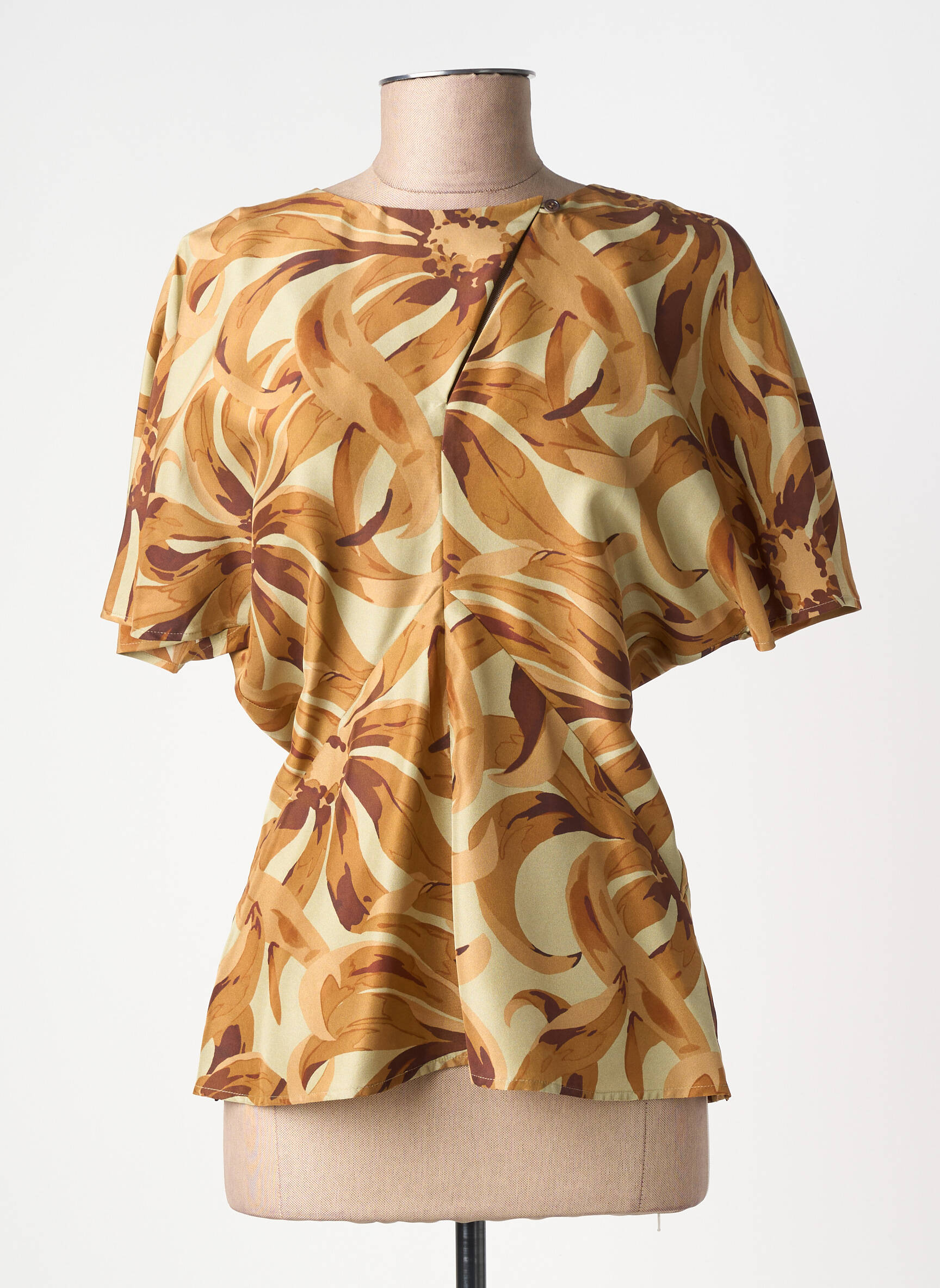 Top imprimé fantaisie manches courtes marron SOEUR femme
