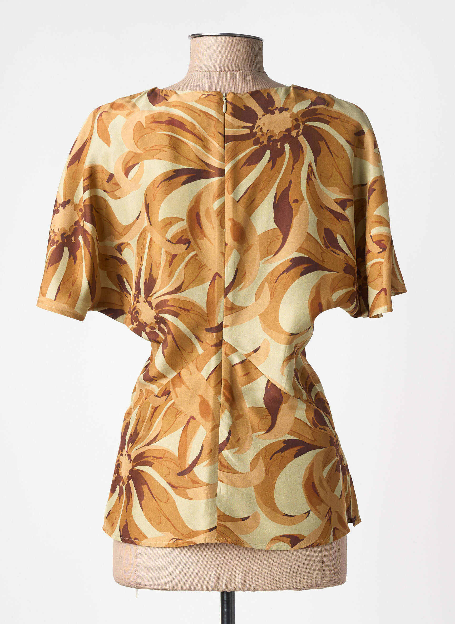 Top imprimé fantaisie manches courtes marron SOEUR femme