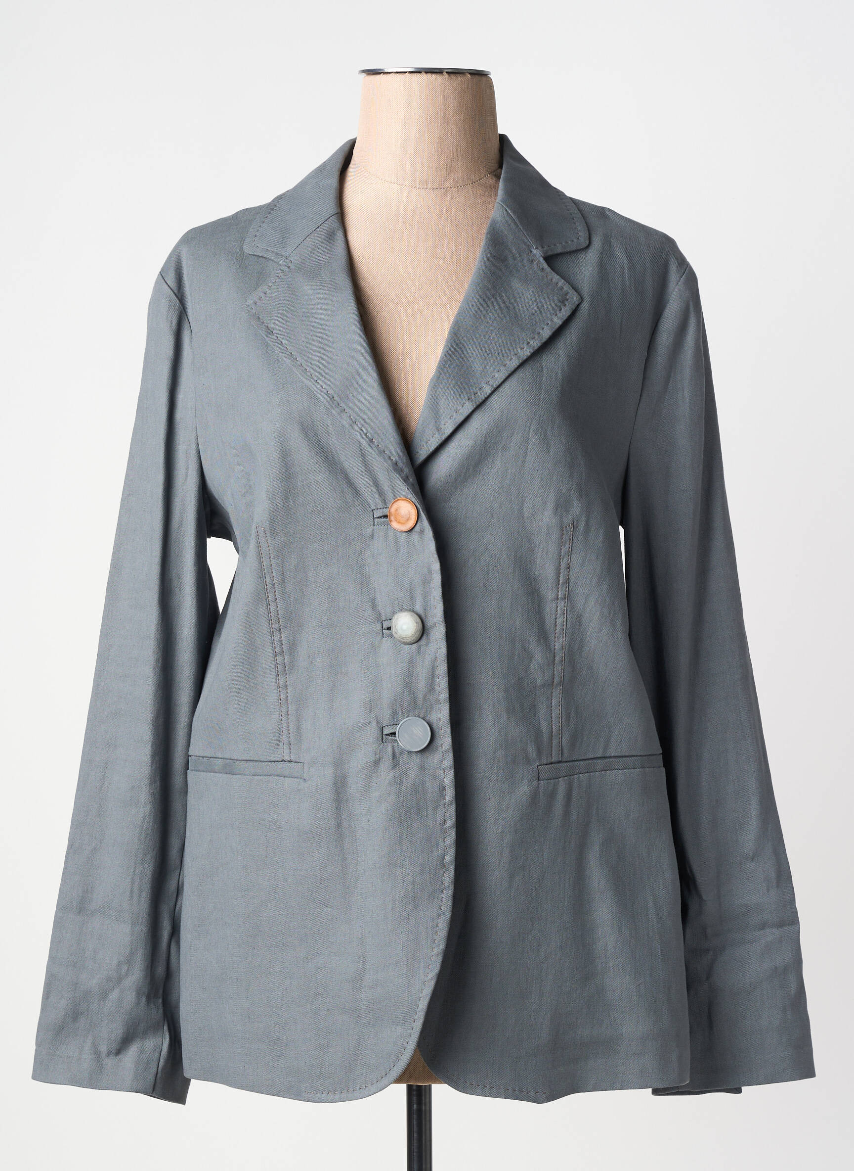 Veste casual col tailleur gris MALIPARMI femme