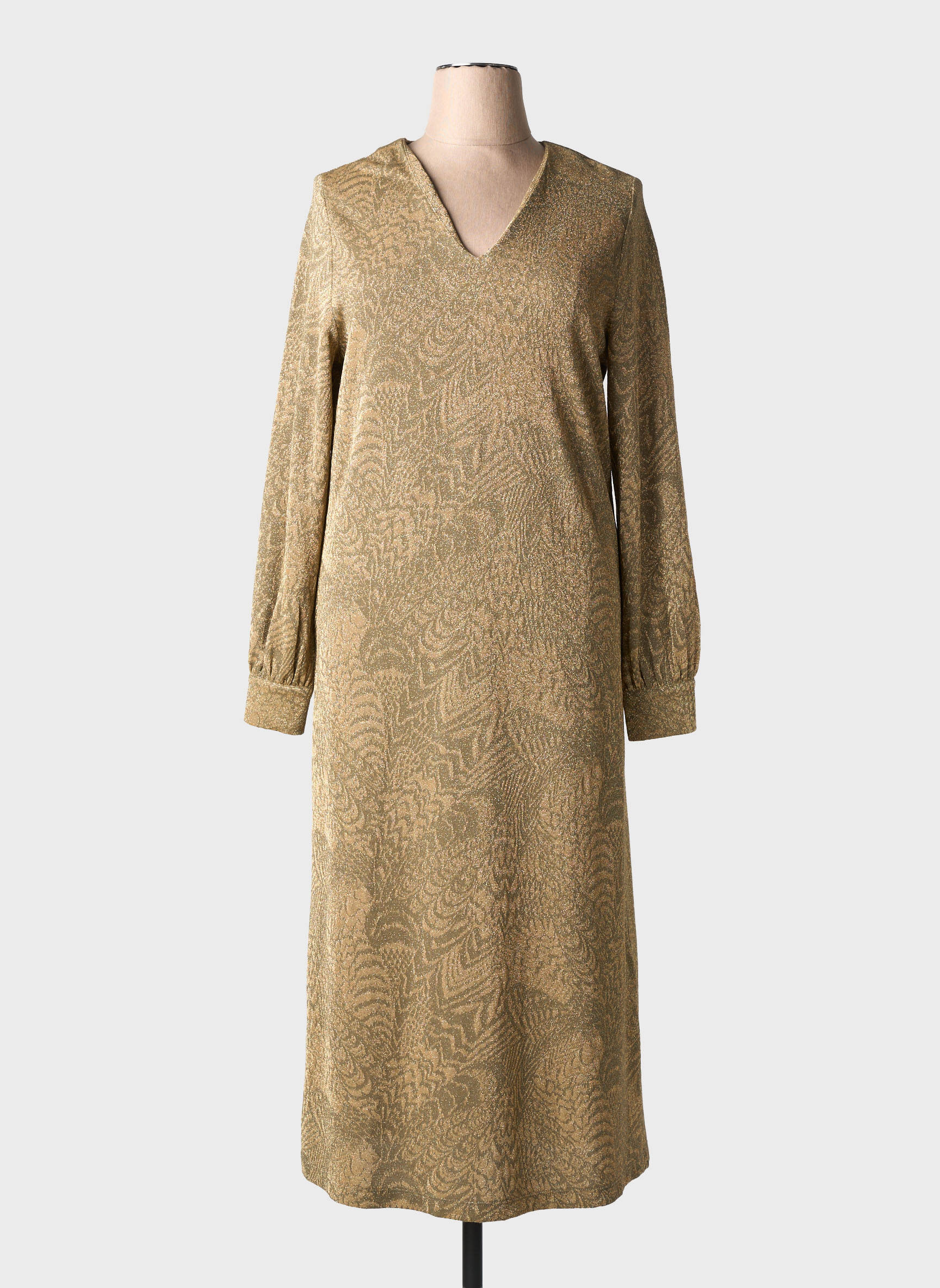 Robe longue manches longues manches longues or MOMONI femme
