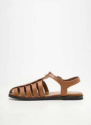 Sandales/nu pieds matière lisse talon plat jusqu'à 3cm marron LOLA CRUZ femme