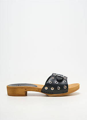 Mules/sabots matière lisse talon plat jusqu'à 3cm noir ROSEANNA femme