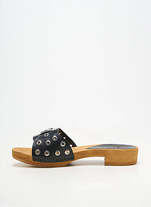 Mules/sabots matière lisse talon plat jusqu'à 3cm noir ROSEANNA femme
