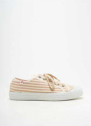 Baskets bout rond talon plat jusqu'à 3cm beige ARNACOEUR femme