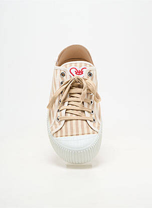 Baskets bout rond talon plat jusqu'à 3cm beige ARNACOEUR femme