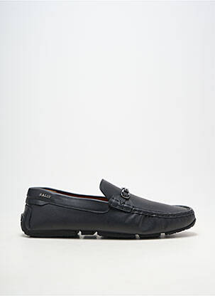 Chaussures bâteau matière lisse bout rond noir BALLY homme