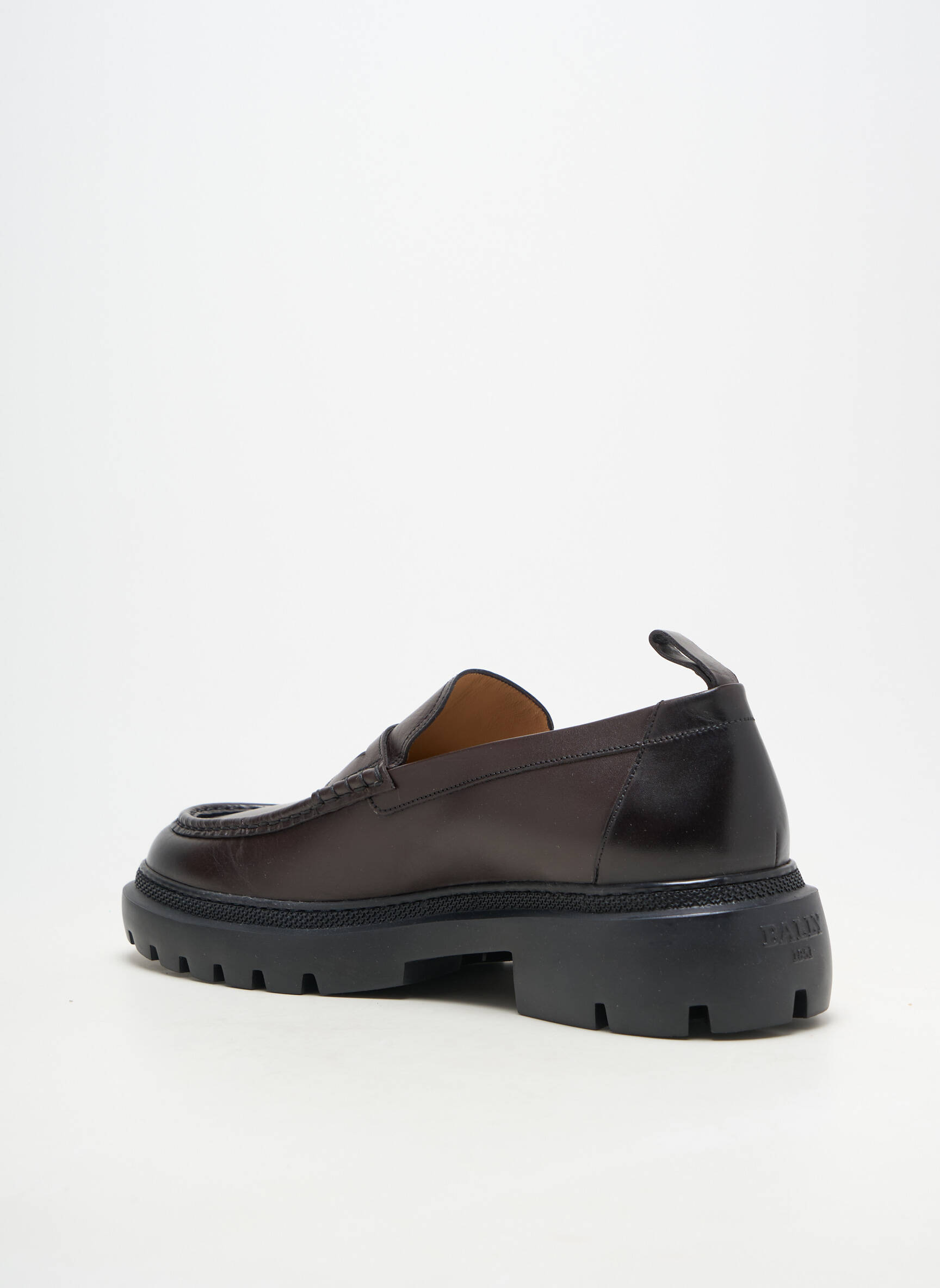 Mocassins matière lisse plateforme marron BALLY homme