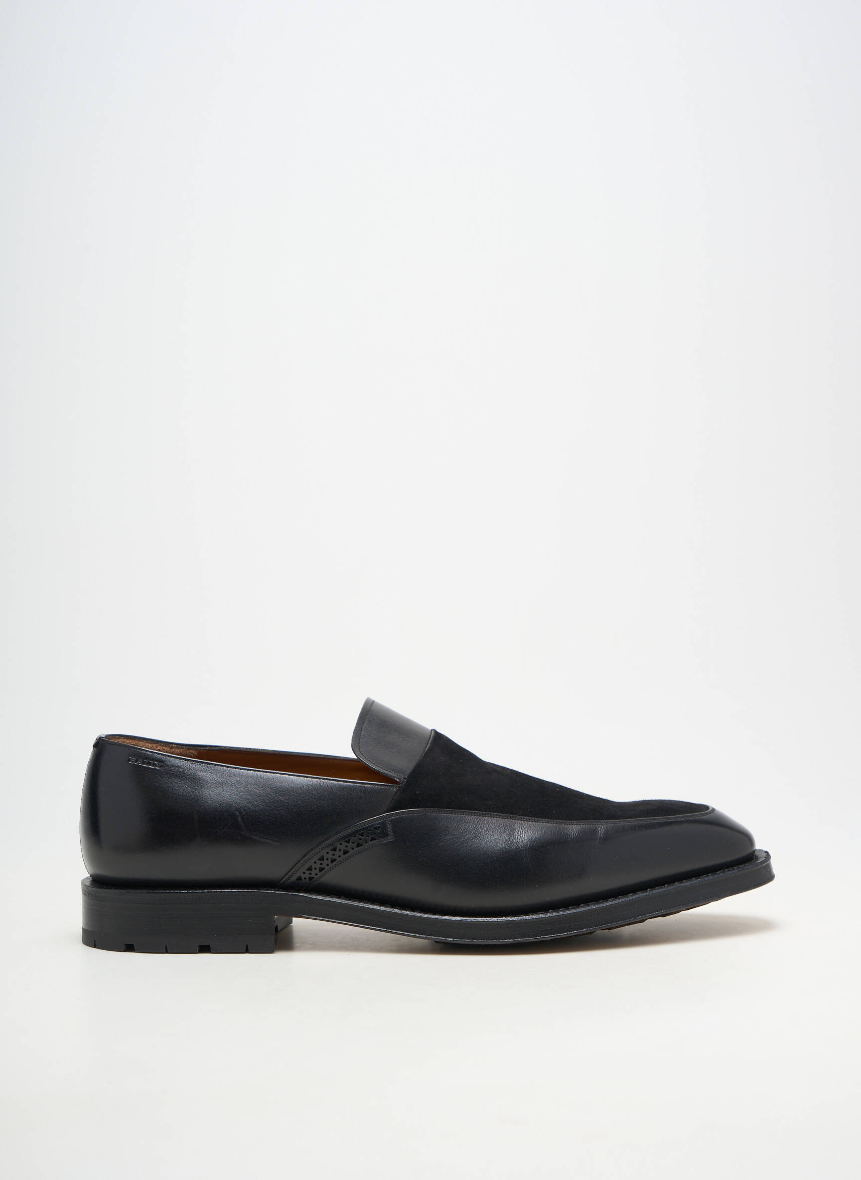 Mocassins matière lisse talon bas noir BALLY homme