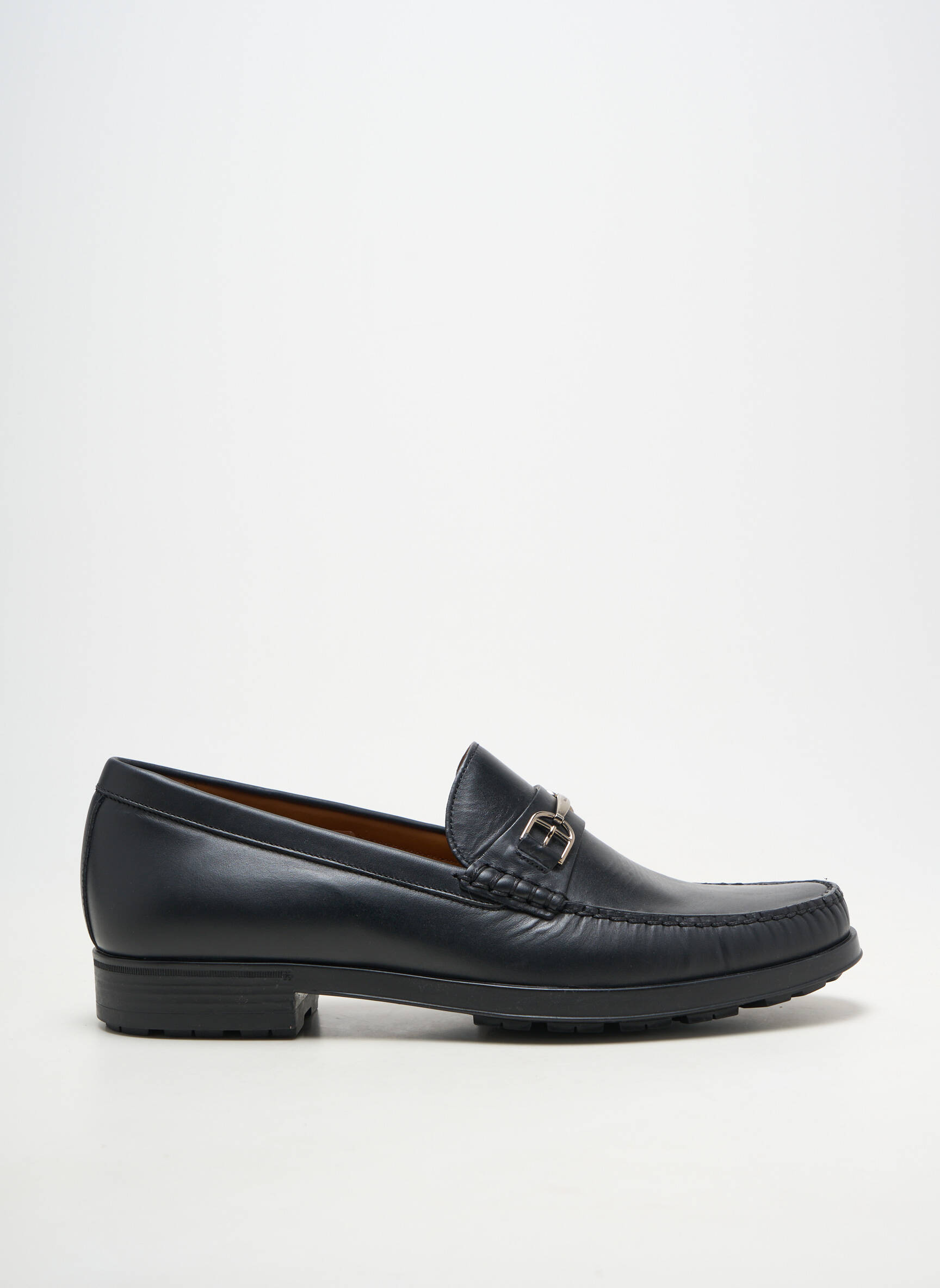 Mocassins matière lisse talon bas noir BALLY homme