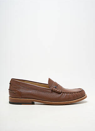 Mocassins matière lisse talon bas marron BALLY homme
