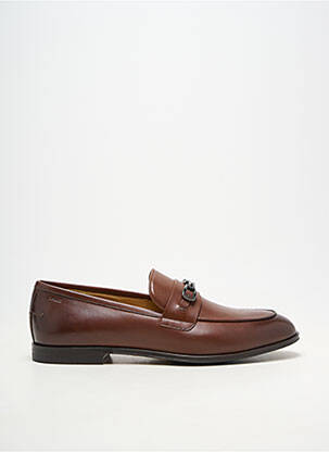 Mocassins matière lisse talon bas marron BALLY homme